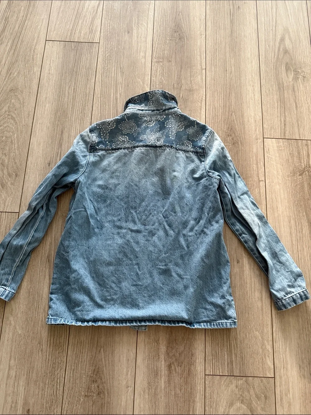 J.Crew Women’s denim chore jacket paisley bandana pattern button down XS